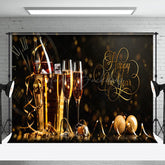 Lofaris Champagne Bucket Clock Happy New Year Photo Backdrop